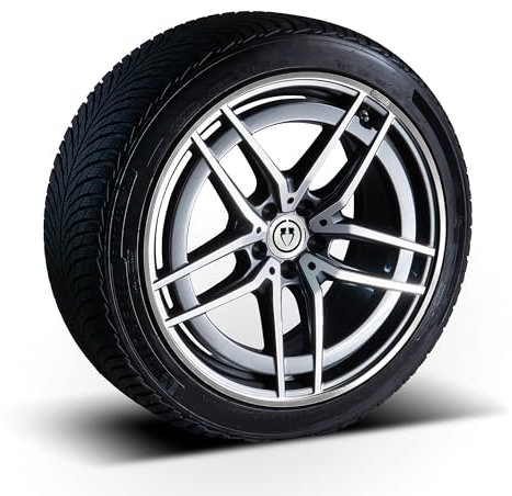 PRIORIM 4x Aluminium Felgenschutzringe (21 Zoll, Grau) - Kratzfester & Wetterbeständiger Rundumschutz für Autoreifen & Felgen - Effektiver Felgenrand-Schutz