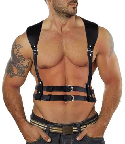 Brust Harness Fetisch Männer Harness männer leder Herren Body Brust Harness Gothic Fetisch Bandage Kostüme Brustgeschirr Gay Reizvolle Bondage SM Fesseln Cosplay Party Kostüme Sexy Sklave Clubwear