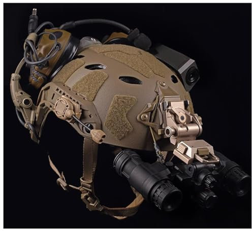 Fotrsta Taktischer Helm Set, SF Fast Helm Mit Schutzbrille Und Visier Set Mit Taktischem Headset Und Teleskop-Modell Für Paintball Wargame Military Set