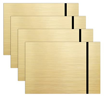 IKIER Lot de 4 plaques en plastique double couleur, 20 x 30 cm, couleur métallique, ABS, plaque acrylique pour gravure laser, découpe et projets de bricolage, or mat et noir