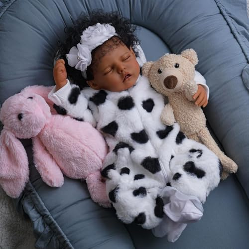 BABESIDE Reborn Babypuppe Schwarzes Mädchen – 17 Zoll lebensechte Babypuppe Mädchen
