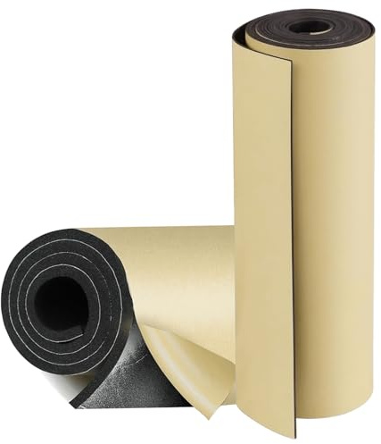 1 Rolle 10.7sqft Dämmmatte Selbstklebende Wasserdicht Dämmschaummatte Feuerfest Schallschutzmatte für Fahrzeug, Kfz, Motor und Fenster Automotive Sound Deadening Matte(100 x 100 cm TK 15.0mm)