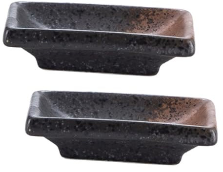 PHENOFICE 2pcs Japanese Style Sauce Dish Small Seasoning Plate for Condiment Serving Lids