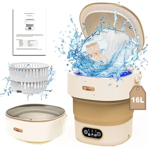 Tragbare Wasch-maschine, 16 l, 2,3 kg, Mini-Waschmaschine und Trockner, tragbare Waschmaschine mit 3 Modi, gründliche Reinigung von Unterwäsche, Babykleidung, Socken, geeignet für Wohnungen