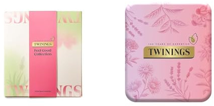 Twinings Classic Collection Gift Box 20 Tea Bags |4 Flavours of Premium Organic Green & Herbal Infusion Tea Bags + Premium Pocket Tea Tin(Orange) – 4 Tea Envelopes