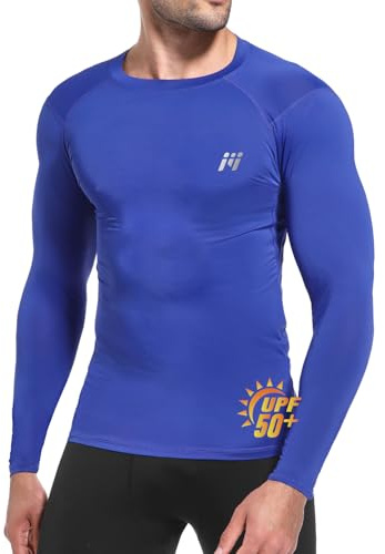 MEETWEE T-Shirt Anti-UV Homme Manches Longues, Maillot Rashguard de UPF 50+ Séchage Rapide et Respirabilité pour Surf Natation