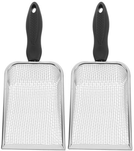 OFFIGAM 2pcs Beach Filter Shovel Mesh Shovel Tool for Sand Scoop and Pet Litter Cleaning at Beach Games