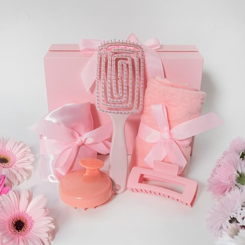 Hair Care Set for All Hair Types – Gift-Ready 5-Piece Set (Pink)