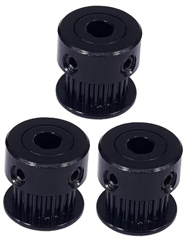 Zerodeko 3 Stück 20 Zähne Zahnriemen Umlenkrolle 3D Kit Zahnriemenscheibe Riemenscheiben Drucker Zahnräder Gt2 Umlenkrolle Aluminium Umlenkrolle 5 Mm Bohrung Umlenkrolle Schwarz