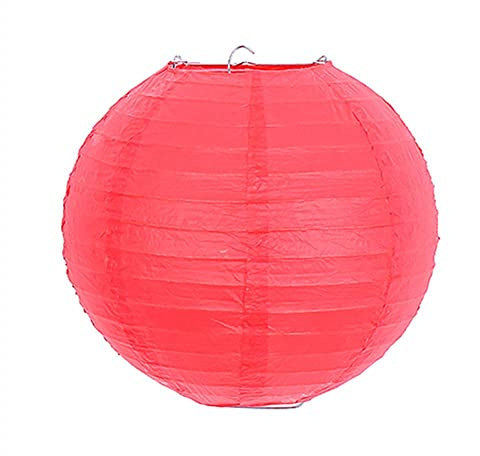 Lanterne di carta da appendere, paralume rotondo di carta da soffitto, decorazione lanterna con filo per appendere decorazione per matrimoni (rosso, 40 cm)