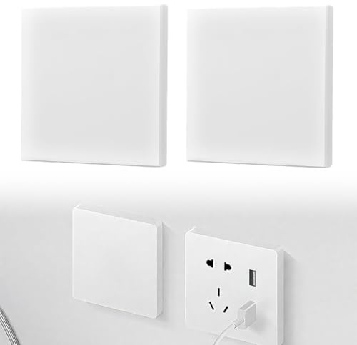 LACHT Cache prise,Lot de 2 cache-prises encastrées - 8,6 x 8,6 cm - Pour prises ou interrupteurs non utilisés - Blanc