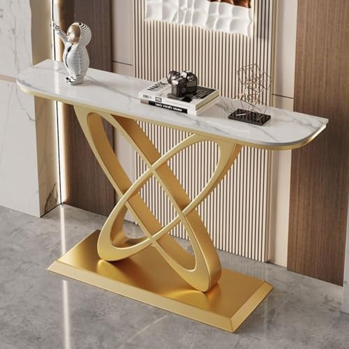 Console d'entrée en marbre avec miroir, meuble TV mural moderne, meuble TV flottant, console multimédia murale, meuble de divertissement en bois avec porte à rabat, éclairage LED, design à d