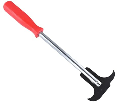 Honseadek Oil Seal Puller for Car Repair - Double Hook Grease Extractor Tool with 305x80mm Alloy & Plastic Handle, Black Oxide Coated for Bearings, Axle, Wheel Assembly (Red/Black/Silver)