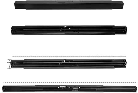 FACAIIO Kit de barra de cortina y cenefa para aberturas de chimenea, barra de metal negro ajustable para cortina de malla con fuerte construcción de acero recubierto de polvo