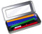 Plain Silver Pencil Tin - with Window