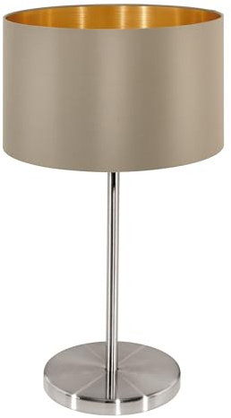 EGLO Tischlampe Maserlo, 1 flammige Textil Tischleuchte