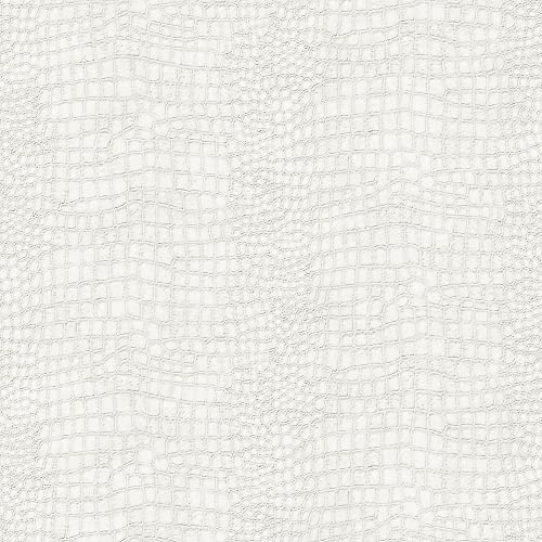 Boutique Crocodile White Wallpaper
