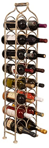 Biscottini Porta Bottiglie Vino in Ferro - Portabottiglie in Metallo Acqua e Vino 105x15x25 - Porta Vino da Terra 16 Bottiglie - Cantinetta Vino - Portabottiglie Cucina Bar - Espositore - Portavini