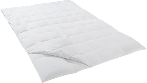 Erwin Müller Ganzjahresbett, Vier-Jahreszeiten-Bett-Decke 100% Daunen Toronto Variable Wärmestufe Größe 155x220 cm - Zwei Kassettendecken mit Druckknöpfen, Variable Wärmestufe, trocknergeeignet