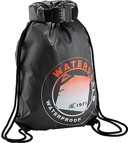 WaterSeals Unisex Anti-Theft Locking Cinch Drawstring Backpack, Waterproof Ripstop Nylon (Protect Wallet iPhone + Valuables), Gray, One Size, Casual Or Sporty