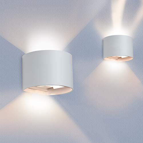 BELLALICHT LED Wandleuchte Innen Außen Warmweiß 2er Set mit Einstellbar Abstrahlwinkel Up Down 12W IP65 Wasserdicht Wandlampe für Bad Flur Kinderzimmer Treppenhaus Wohnzimmer Schlafzimmer
