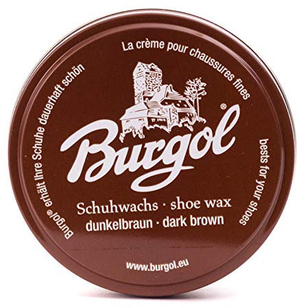 Burgol - Schuhpflegesets mit Schuhwachs - shoe wax 100 ml Blechdose: Farbe: Dunkelbraun (2-er Set)