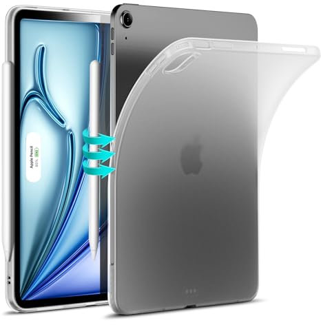 ESR für iPad Air 11 Zoll M3/M2 Hülle, iPad Air 7/6/5/4 Hülle (2025/2024/2022/2020) 10,9 Zoll Case, dünn leicht, vergilbungsbeständig, klare Rückschale, unterstützt Pencil Pro/USB-C, Matt-Klar