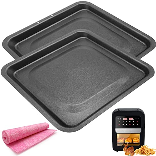 HEISENLIN Drip Pan for Instant Vortex Plus Air Fryer, 2 PCS Upgraded Rectangular Nonstick Oil Drip Tray Pan for Instant Vortex Pro Innsky Chefman PowerXL and More Air Fryer, Dishwasher Safe
