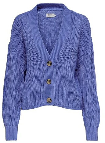 Only ONLCAROL Nice L/S Cárdigan KNT Noos - Chaqueta de Punto (Talla M), Color Azul