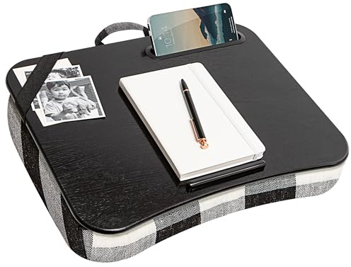 LAPGEAR Designer Schoßschreibtisch mit Telefonhalter und Geräteleiste – Buffalo Check – passend für Laptops bis zu 39,6 cm (15,6 Zoll) – Stil Nr. 45428