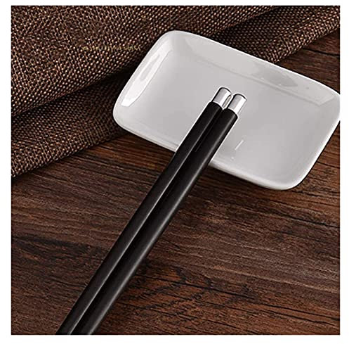 MIlAodE Palillos Reutilizables Aptos para lavavajillas Chopst Chino Cubiertos asiáticos Palillos de Madera con Asas y Soportes de Plata de Ley Personalizados | Uso Personal o Regalo para b