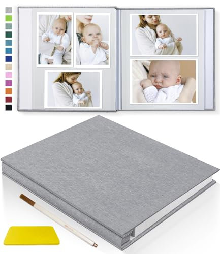 Popotop Fotoalbum, selbstklebendes Scrapbook-Album für 10 x 15 cm, 12 x 17 cm, 20 x 25 cm, 60 Seiten, DIY-Fotobuch, Geburtstagsgeschenk für Frauen, Mutter, Hochzeit, Baby, Familie, Reisen