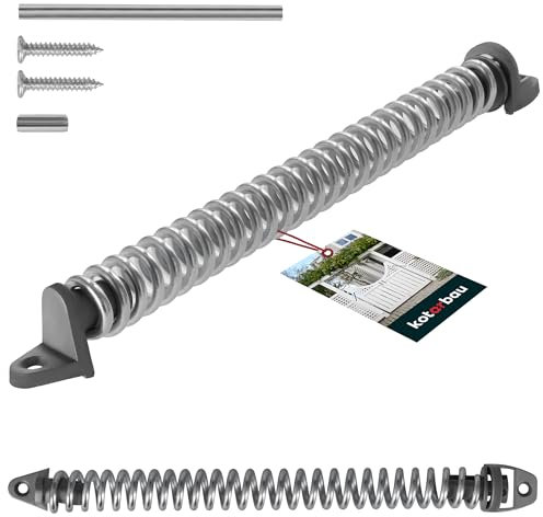 KOTARBAU® Türschließer Gartentor 28 cm Gartentorschließer Verzinkt Stahl Silber Türfeder Zugfeder Pfortenschließfeder Türschließer Außen Türschliesser