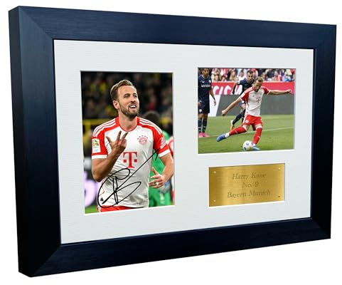 Harry Kane Bayern München Autogramm-Foto-Bilderrahmen, 30,5 x 20,3 cm, A4, Geschenk, G