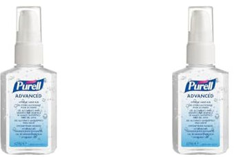 PURELL ADVANCED HAND SANITISER GEL 60mL, Portable Pump Bottle. Hand Sanitizer Gel kill 99.99% of most common germs. 70% alcohol formulation with moisturisers (Pack of 2)