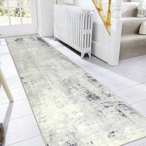 Famibay Rutschfester Teppichläufer, lang, 60 x 300 cm, Beige, waschbar