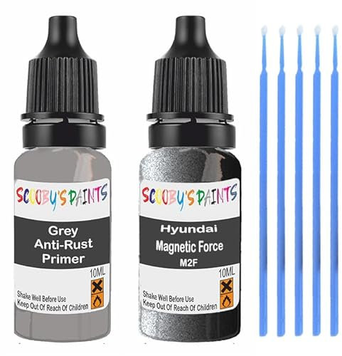 SCOOBYS PAINTS BACK IN THE MIX Touch Up Paint For Hyundai Magnetic Force M2F Scratch Stone Chip Repair With Grey Primer
