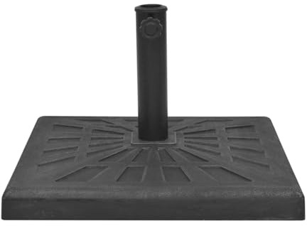ShCuShan Base para sombrilla cuadrada de resina negra, 12 kg, base para sombrilla de hormigón fundido resistente, para jardín, terraza, cenador