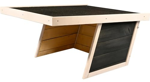 dobar® Suburb Robotic Lawnmower Garage I Flat Roof Made of Wood - Lawn Robot Shelter Solid Wood with Bitumen - Anthracite-White