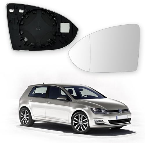 Convitex Golf 7 Spiegelglas Links 2012-2021, Beheizbar Spiegel Glas für GOLF 7 5G1 BQ1 BE1 BE2, GOLF 7 Variant Ersatzspiegelglas, BA5 BV5 Asphärisch Rückspiegelglas GTD GTI TSI TDI | Fahrerseite