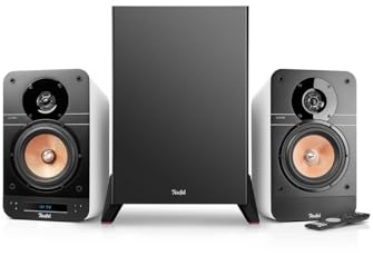 Teufel Ultima 25 AKTIV Club Edition 2.1 Système de Son avec Caisson de Basses sans Fil - Enceintes d'étagère Actives avec Bluetooth et récepteur AV intégré, Dolby Audio, Dab+, HDMI Arc CEC - Blanc