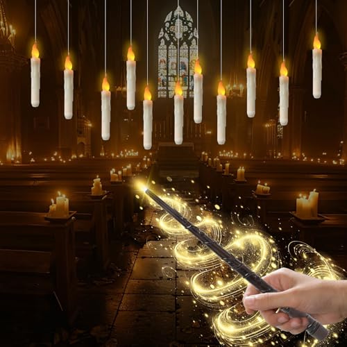 LOMUG flackernde Kerzen mit Zauberstab für Advent Party Weihnachten Dekoration.
