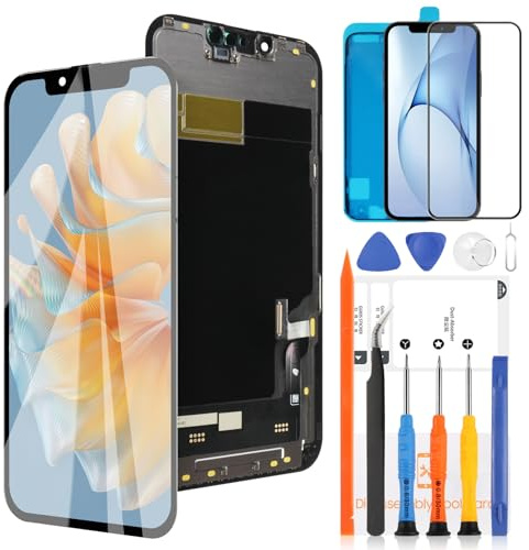 LADYSON INCELL Écran LCD pour iPhone 13 6,1 Pouces LCD Affichage Tactile Digitizer Assemblée Full HD COF Remplacement Kit de réparation pour iPhone 13 A2633 A2482 A2631 A2634 A2635 (Non Original)