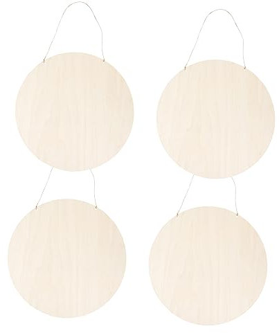 CIMAXIC 4set Unfinished Wood Door Tags DIY Painting Plates of Wood Plates for Crafts