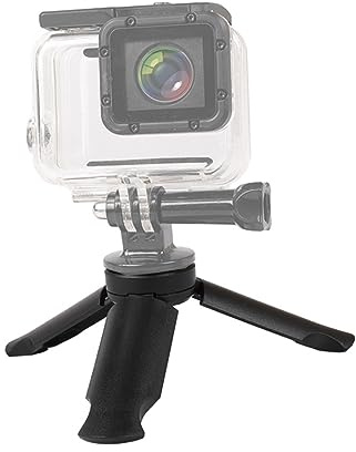 Mini Treppiede Fotocamera Nero Abs Filettatura 3/4 Pollice | Supporto per Smartphone e Camera, Base Antiscivolo, Design Compatto per Livestream e Attività Outdoor