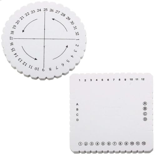 Wxinsheng Dischi Intrecciati Quadrati Rotondi,2 PCS Braccialetto a Corda,Intrecciatura Corda,Bracciale Braided Weaving Board,per Braccialetti a Mano,Collane