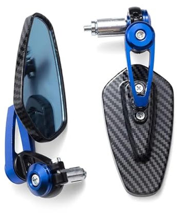Motorrad Rückspiegel Spiegel Motorrad Rückspiegel Rückspiegel Mittelspiegel Universalspiegel Schöne Stabile Motorraddekoration Lenkerendenspiegel(Blue)