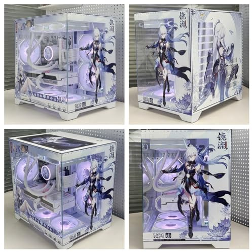 Boitier ATX Boîtier PC Gaming, Boîtier PC Gaming Moyen Tour M-ATX/ITX - Port USB 3.0 E/S en Façade - Panneau en Verre Trempé - Compatible avec Le Refroidissement par Eau Et par Air