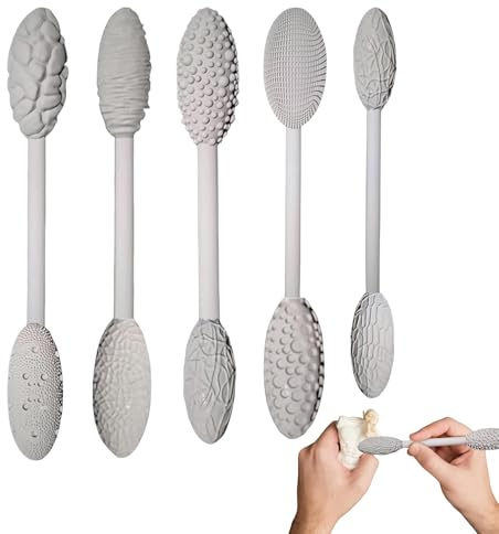 Outils de texture d'argile - outils de poterie à rouleaux de texture d'argile | 5x Set Crafting Supplies pour la modélisation, la sculpture, les empreintes en céramique, les projets de création de mai