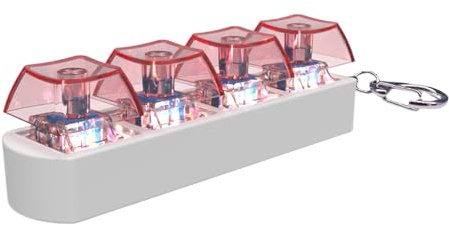 Porte-clés testeur de touches mécanique à 4 touches avec éclairage LED pour réduire le stress et se détendre pour la maison ou le bureau Gadget